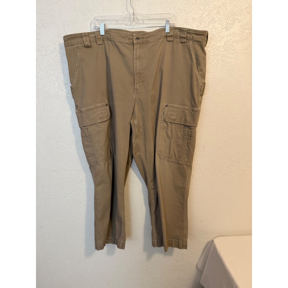 Duluth Trading Co Fire Hose Relaxed Fit Cargo Pants Khaki Tan Mens 50x32 (26.5)